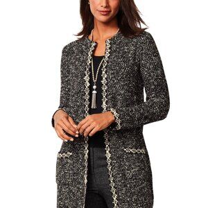 Talbots black SHIMMERING BOUCLE TOPPER coat, Size MP